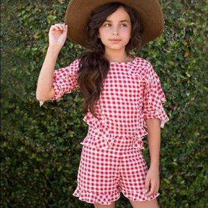 Joyfolie Veronica Romper in Red Gingham